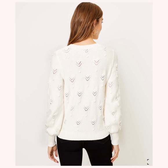 LOFT Bobble Pointelle Sweater - Picture 3 of 4